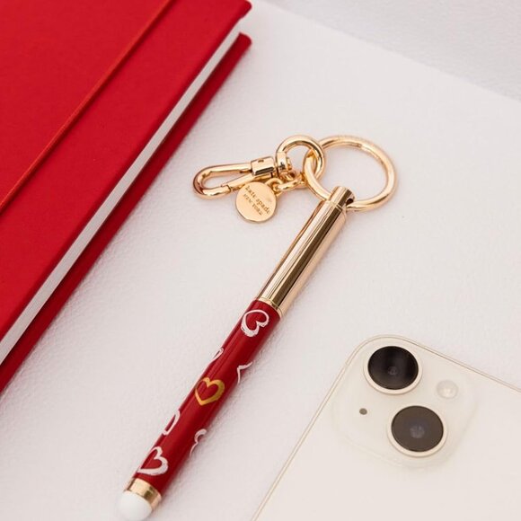 Kate Spade New York Metal Ink Pen Key Fob, Black Ink Ballpoint Keychain Pen - Picture 3 of 8